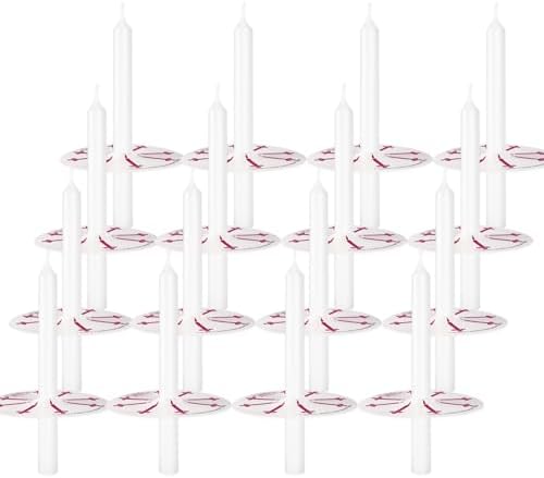100Pack 4inch White Church Service Taper Candles with 3 Inch Paper Drip Catchers，Smokeless and Unscented | Ideal for Prayers, Vigil,Memorial Services, Religion,Shabbat, Prayer Candles - Image 2