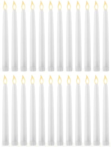 Treela Battery Operated LED Taper Candles,Basic,8 Inch,White by Treela