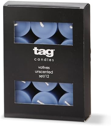 Tag Color Studio Votive Candles Set of 12 Light Blue Smokeless Paraffin Wax Burn Time 5 Hrs. Votive Blue - Image 2
