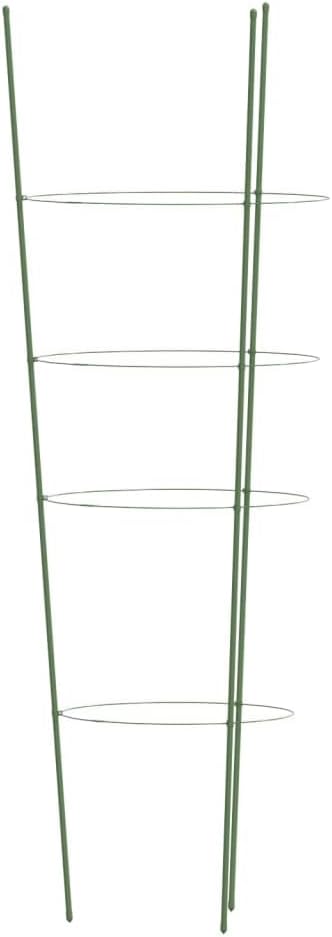 5 Pcs Garden Plant Supports, 35.4 Inch Steel Tomato Cages with 4 Adjustable Rings for Climbing Plants, Flowers, Vegetables, Green