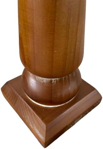 SOFE Wood Pillar Candle Holders 14 Inch Tall, Vintage Brown - Image 6
