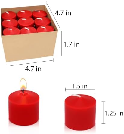 8 Hour Burgundy Votive Candles for Weddings Party Christmas and Emergency, Set of 9 Unscented Bulk Candles for Restaurants and Home Decoration - Image 6