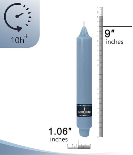 Candlesticks Short Taper Candle,9inches Blue Candle Sticks Dripless Tapered Candles for Home Decor Weddings Festive Party Holiday,30D-GB - Image 6