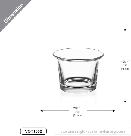 WGV Flare Lip Cylinder Tea Light Votive Candle Holder 2.4" W x 1.75" H, Clear Oyster Glass Cup, Small Accent Decor, 6 Pieces - Image 3
