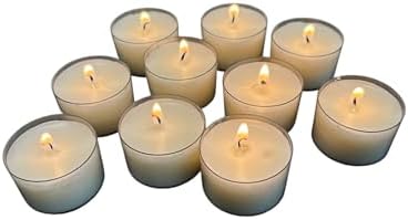 Stonebriar Tea Light Candles — 6 to 7 Hour Burn Time, Unscented Long-Lasting Clear Cup Candles for Home Décor & Special Occasions, Pack of 24, White by StonebriarCollection