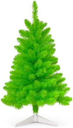 3FT Artificial Christmas Tree with String Lights – Tabletop Small Xmas Tree for Desk, Office, or Small Spaces – Full Branches, Easy Assembly, Holiday Decoration (Apple Green) by Unknown
