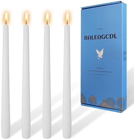DRIPLESS Gardenia Scented White Taper Candles Candlesticks 10 Inch Tall Candles Dinner Candlesticks for Wedding Home Decor by YUKCAXDLS