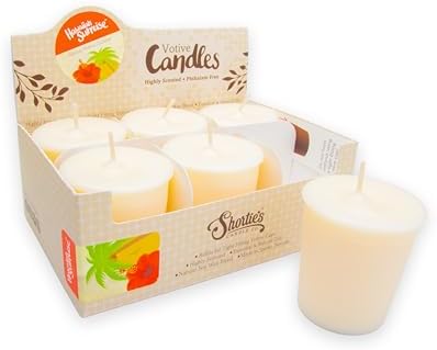 Hawaiian Sunrise Soy Votive Candles - Scented with Natural Fragrance Oils - 6 Orange Natural Votive Candle Refills - Fresh & Clean Collection by ShortiesCandleCompany