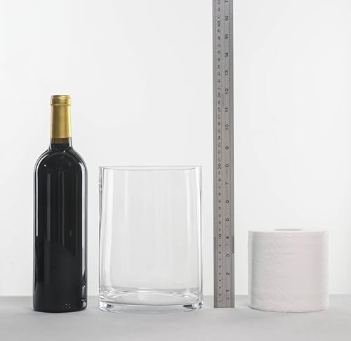 CYS EXCEL Cylinder Clear Glass Vase (H:8" D:6") | Multiple Size Choices Glass Flower Vase Centerpieces | Hurricane Floating Candle Holder Vase - Image 3