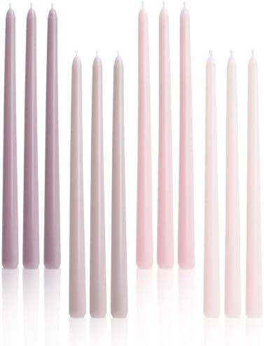 Viyffo 12 Inch Purpel Taper Candles Set of 12 Unscented Smokeless Long Tall Tapered Candle for Candlesticks Sticks Wedding Home Decor Dinner by Viyffo