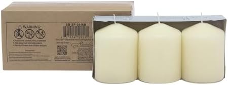 Stonebriar Unscented Pillar Candles – 35 Hour Burn Time, Long-Lasting Wax Candles for Weddings, Holidays, Home Décor & Special Events, Pack of 3, Ivory, 3" x 4" - Image 7