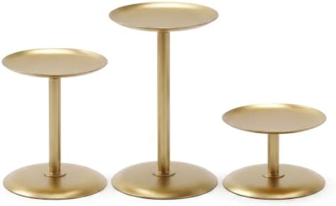 Homemory Fall Halloween Table Decor, Gold Metal Candle Holders Set of 3 by Homemory