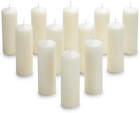 Parnoo Pillar Candles – 2x6 Unscented Candle Set of 12– Dripless, Smokeless, and Clean Burning Household Dinner Candles – Perfect for Weddings, Parties, Dinners – Set of 12 (Ivory) - Image 2