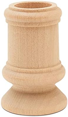 Wooden Candle Cups Classic-Style, 2-1/2 inch with 7/8 inch Taper Candle Hole, Set of 12 Ufinished Candlesticks, by Woodpeckers - Image 5