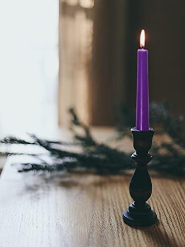 Hyoola Tall Taper Candles - 12 Inch Purple Unscented Dripless Taper Candles - 10 Hour Burn Time - 12 Pack - Image 5