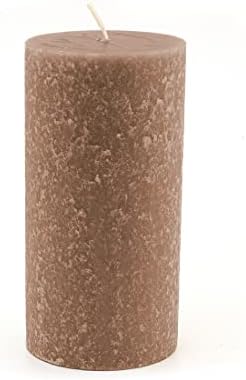 Root Candles Unscented Pillar Candles Beeswax Enhanced Textured Timberline™ Pillar Candle, 3 x 6-Inch, Portobello by RootCandles