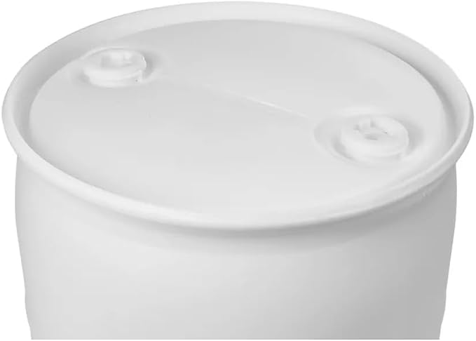 55 Gallon Water Storage Barrel, BPA Free, Emergency Water Supply - Eco Friendly - Made in USA (WHITE)