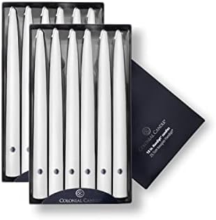Colonial Candle Handipt Taper Candle, 10 in, White 12 count by ColonialCandle