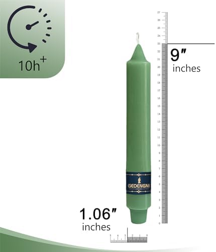 Taper Candles Green Candlesticks,9inch Short Tapered Candle Unscented Dinner Candle Dripless Candles for Mother’s Day Table Wedding Centerpieces Home Holiday Decor,30D-SAGE - Image 5