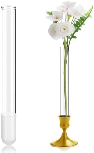 1 Pack 7.9" Glass Bud Vase Taper Candle Holder by Unknown