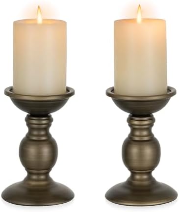 NUPTIO Bronze Candle Holder for Pillars: Candle Stand for 3 inches Candles by Nuptio