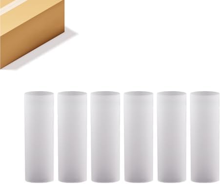 WGVI Hurricane Candle Holder Sleeve, W: 3", Ht: 10", Frosted Glass Cylinder Open Both Ends, Chimney Tube Shade, 6 Pieces by WGVInternational-OpusGlassware