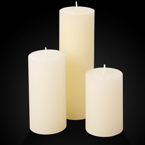 Shihanee 3 Pillar Candle and Holder, S, Ivory White - Image 3