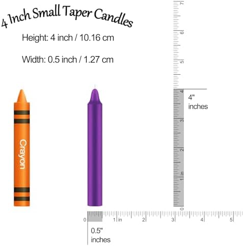 Tobeape 24 Pack Purple Spell Chime Candles, 4" Unscented Mini Taper Candles - Image 2
