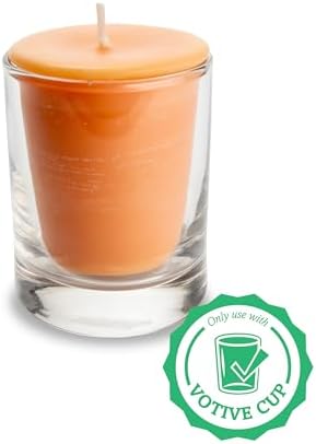 Mango & Papaya Soy Votive Candles - Scented with Natural Fragrance Oils - 6 Orange Natural Votive Candle Refills - Fruit & Berry Collection - Image 2