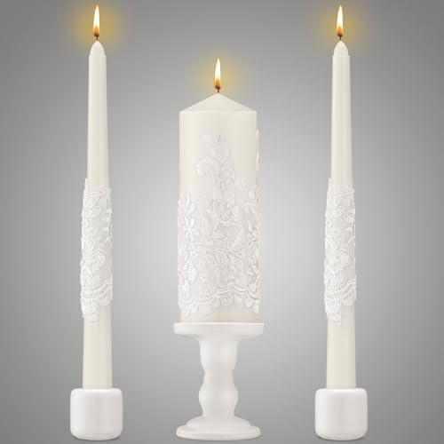 Irenare Unity Candles for Wedding Ceremony with Holder,Ceramics by Irenare