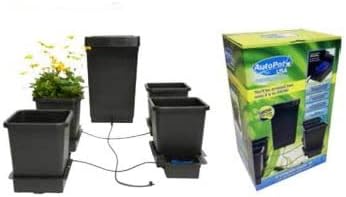 AutoPot 4 Pot System (3.9 Gallon Plastic Pots) (*Includes AIRBASES & AIRDOMES) Self-Watering, Gravity-Fed Hydroponic System (4Pot - 3.9 Gallon - 12.4 Gallon Tank)