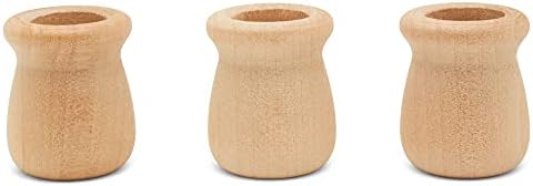 Bean Pot Candle Cups, 1-5/16 Inch, 5/8 Inch Hole, Pack of 12 Unfinished Wood Candle Holders, Wood Turnings for Crafts, by Woodpeckers - Image 4
