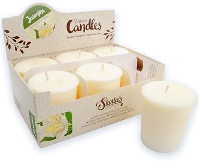 Pure Jasmine Soy Votive Candles - Scented with Essential & Natural Oils - 6 Yellow Natural Votive Candle Refills - Flower & Floral Collection by ShortiesCandleCompany