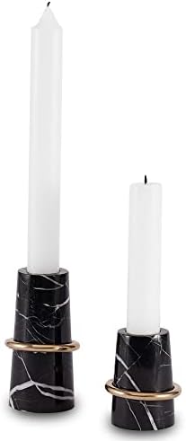 JIMEI 2pcs Marble Taper Candle Holder Table Wedding Decor Candlestick Stand - Image 2
