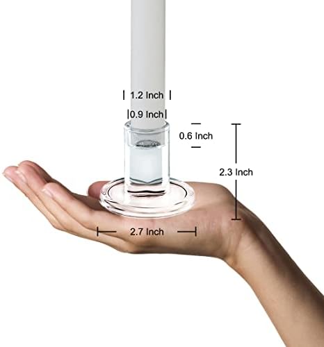 12PCS Clear Glass Taper Candle Holders, Crystal Candlesticks, Dining Decor - Image 2