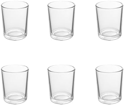 6pcs Clear Glass Tea Light Holders - Votive Candle Holders Bulk for Weddings Events - Glass Votives for Wedding Centerpieces, Christmas, Thanksgiving - Candle Accessories Decor (6, Clear) by BTGLLAS