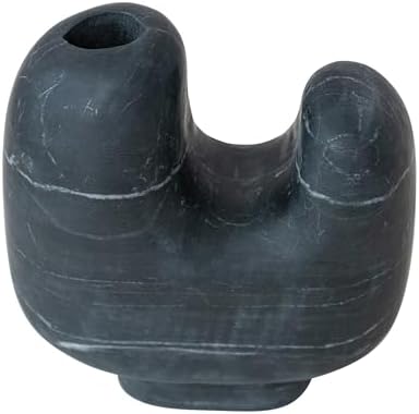 Bloomingville Marble Organic Shaped Footed Vase, Black - Image 5