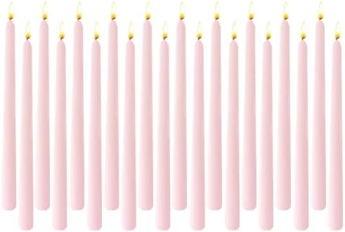 Pale Pink Elegant Taper Candles for Romantic Home Décor and Events by Unknown