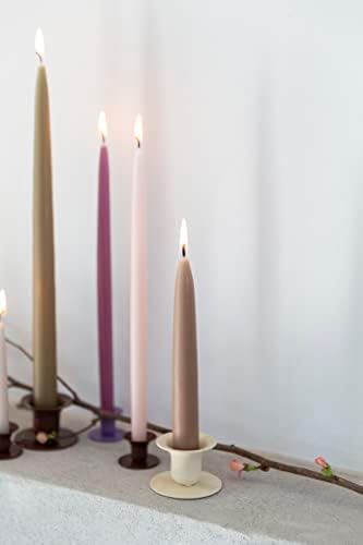 Kunstindustrien® Taper Candles – Set of 4, 13.8" – Made in Denmark, Long Burning Candles 15h, Unscented & Smokeless Candlesticks, Elegant Tall Candles for Weddings Dinners & Home Decor (Light Heather) - Image 6