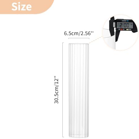 NUPTIO Hurricane Glass Candle Holders: Ribbed Cylinder Candlestick Cover - Image 5