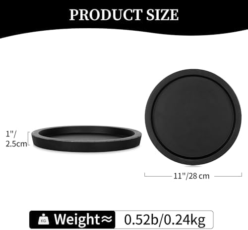 Hanobe Round Wood Candle Holder Tray, Black Coffee Table Centerpiece Decor - Image 5