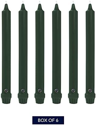 Colonial Candle Unscented Taper Candle, Classic Collection, Evergreen, 10 in, Pack of 6 Candlesticks - Up to 8 Hours Burn - Image 2