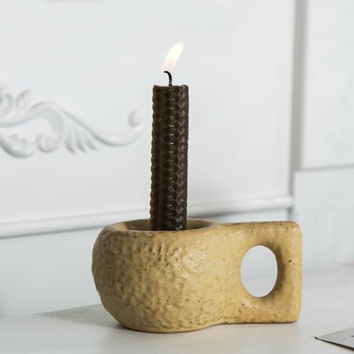 Candle Holder Ceramic Candlestick Holder, Candlelight Stand for Spell Candles, Taper Candles, and Incense, Halloween Christmas Dining Room Home Decoration Display by Kendiis