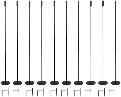 10 Pcs Adjustable Outdoor Versatile Metal Tall Candle Holders,Black - Image 2