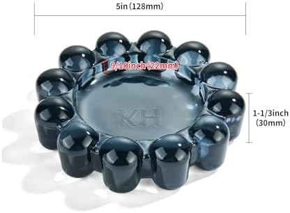 khtumeware Black Bubble Glass Candle Dish – Modern Clear Glass Candle Holder for Tealights & Diffusers, Decorative Tray for Home & Tabletop Decor（2 Pack） - Image 2