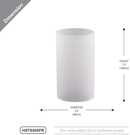 WGVI Hurricane Candle Holder Sleeve, W: 4", Ht: 8", Frosted Glass Cylinder Open Both Ends, Chimney Tube Shade, 6 Pieces - Image 2