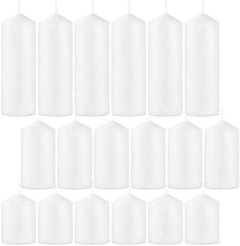 18-Pack White Pillar Candles Bulk Set, 2x3, 2x4, 2x6 Inch by CCXTNQS