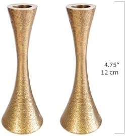 Yair Emanuel Shabbat Candle Holders Tapered Design, Brass or Silver Finish, Shabbos Candlestick Holders Judaica Wedding Gift (Antique Brass, 4.7 CNE-1) - Image 3