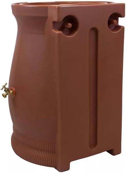 Rain Wizard Decorative Urn Rain Barrel, Durable polyethylene Resin, with Brass Spigot, Flat-Back Design,Perfect for Gardening Any Home (Terra Cotta, 50 Gallon)