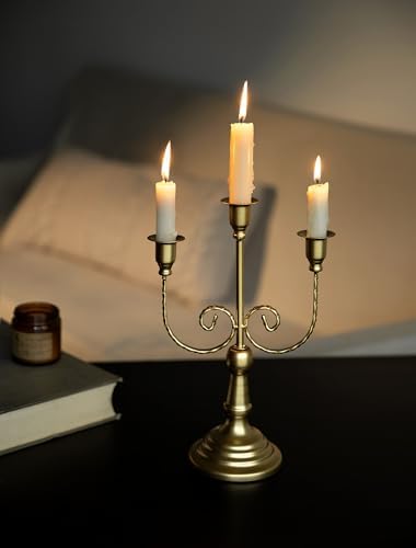 Sziqiqi Gold Candelabra Candle Holders for Wedding Christmas, 3 Arms - Image 4